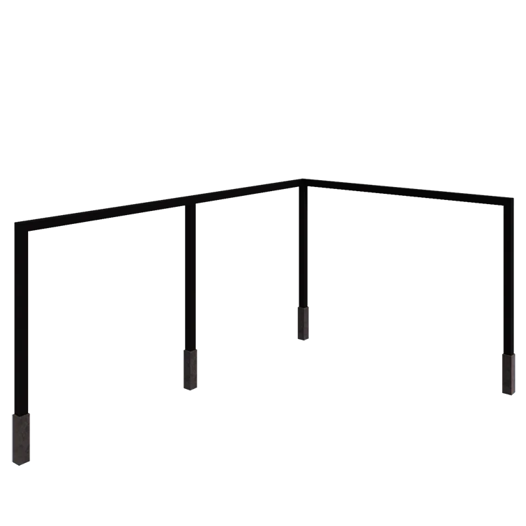 Terasest pergola - Nurk - 600 x 412 x 230 cm - RAL9005 matt (must) - Betoonvundamendiga