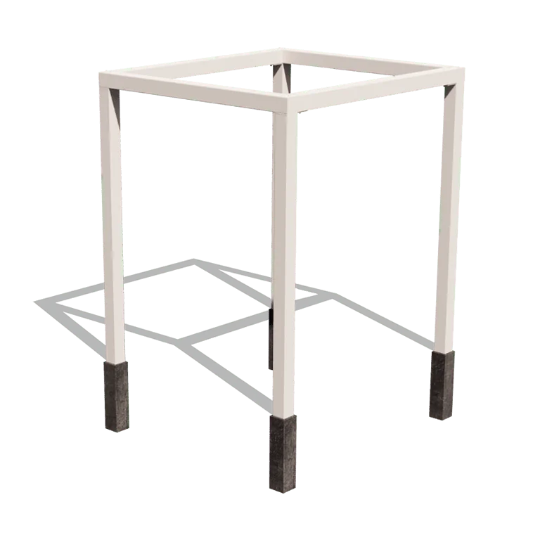 Terasest pergola - Ruut - 224 x 200 x 230 cm - RAL9010 matt (valge) - Betoonvundamendiga