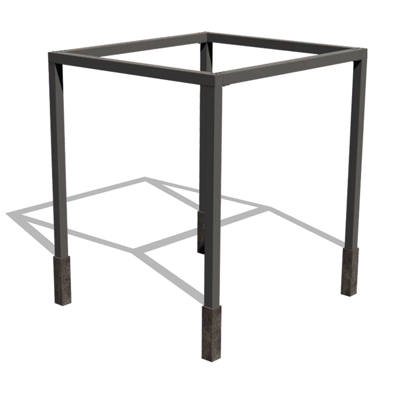 Terasest pergola - Ruut - 274 x 250 x 230 cm - RAL9005 matt (must) - Betoonvundamendiga