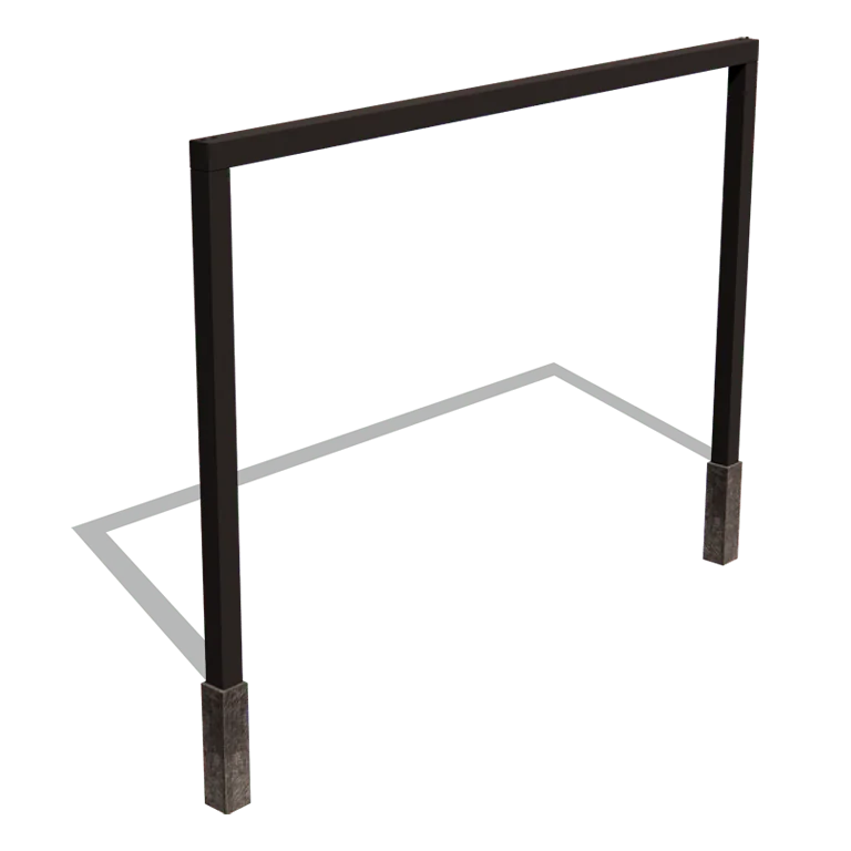 Terasest pergola - Sirge - 400 x 230 cm - RAL9005 matt (must) - Betoonvundamendiga