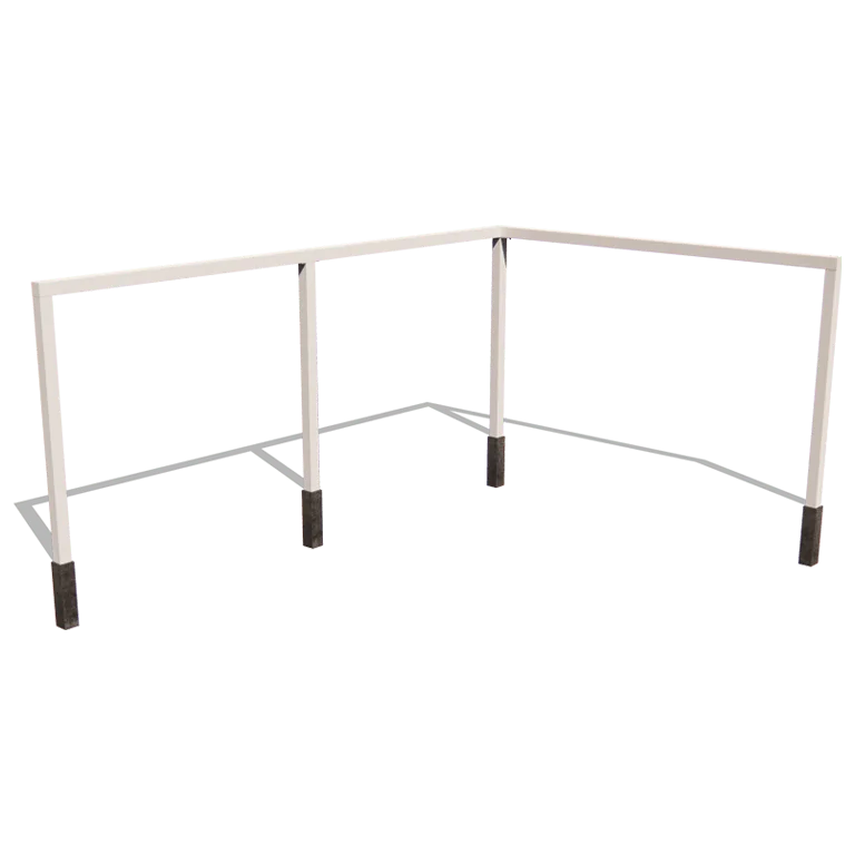 Terasest pergola - Nurk - 600 x 412 x 230 cm - RAL9010 matt (valge) - Betoonvundamendiga