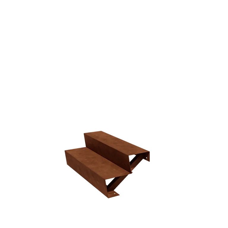 Corten terasest aiatrepp - 2-astmeline - 48 x 100 x 34 cm