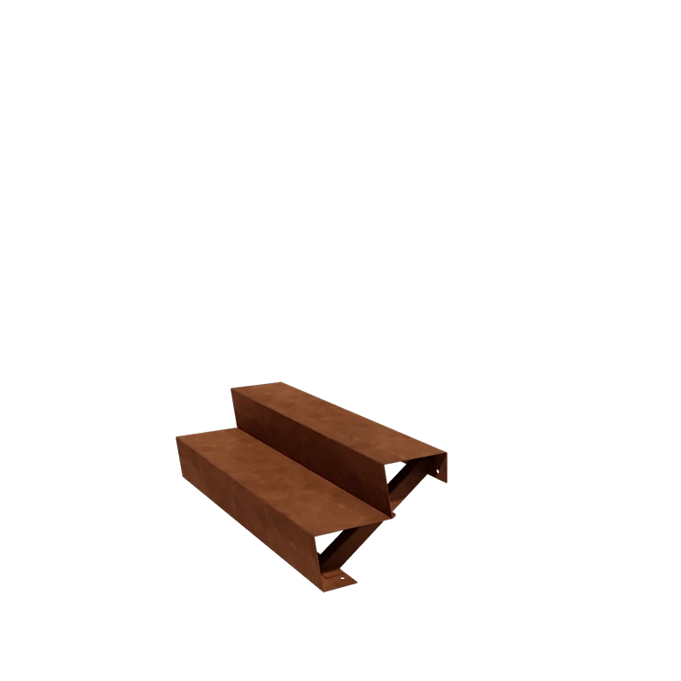 Corten terasest aiatrepp - 2-astmeline - 48 x 120 x 34 cm