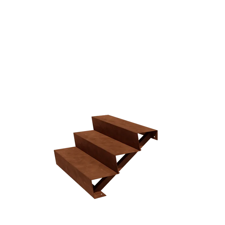 Corten terasest aiatrepp - 3-astmeline - 72 x 100 x 51 cm