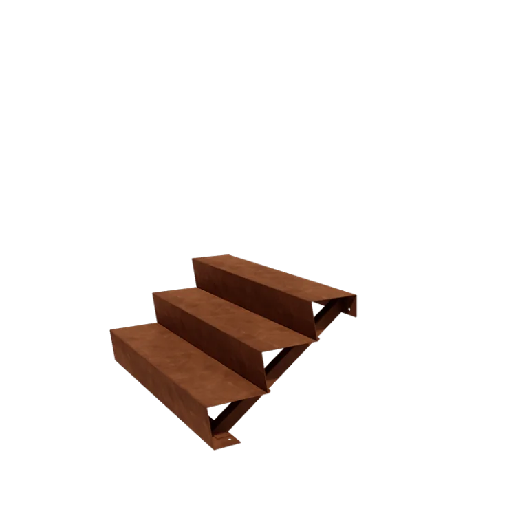 Corten terasest aiatrepp - 3-astmeline - 72 x 120 x 51 cm