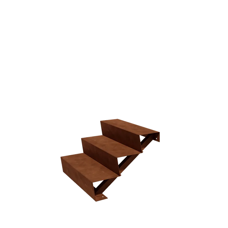Corten terasest aiatrepp - 3-astmeline - 72 x 80 x 51 cm