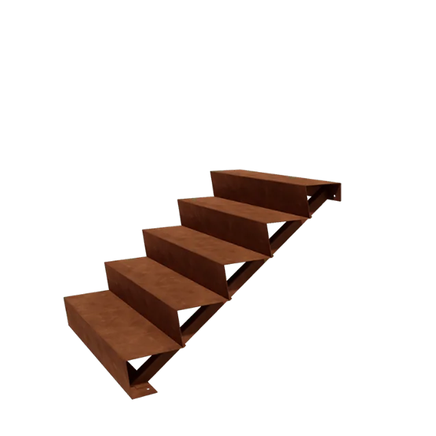 Corten terasest aiatrepp - 5-astmeline - 120 x 100 x 85 cm