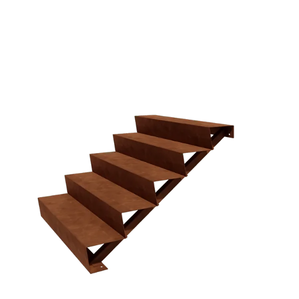 Corten terasest aiatrepp - 5-astmeline - 120 x 120 x 85 cm