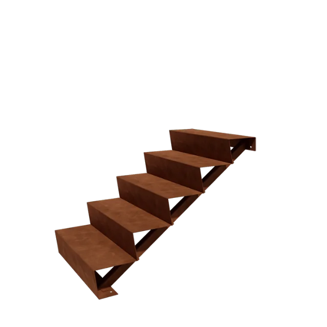 Corten terasest aiatrepp - 5-astmeline - 120 x 80 x 85 cm