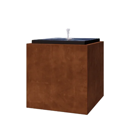 Corten terasest purskkaev - Orin - 80 x 80 x 80 cm - LED-valgustusega