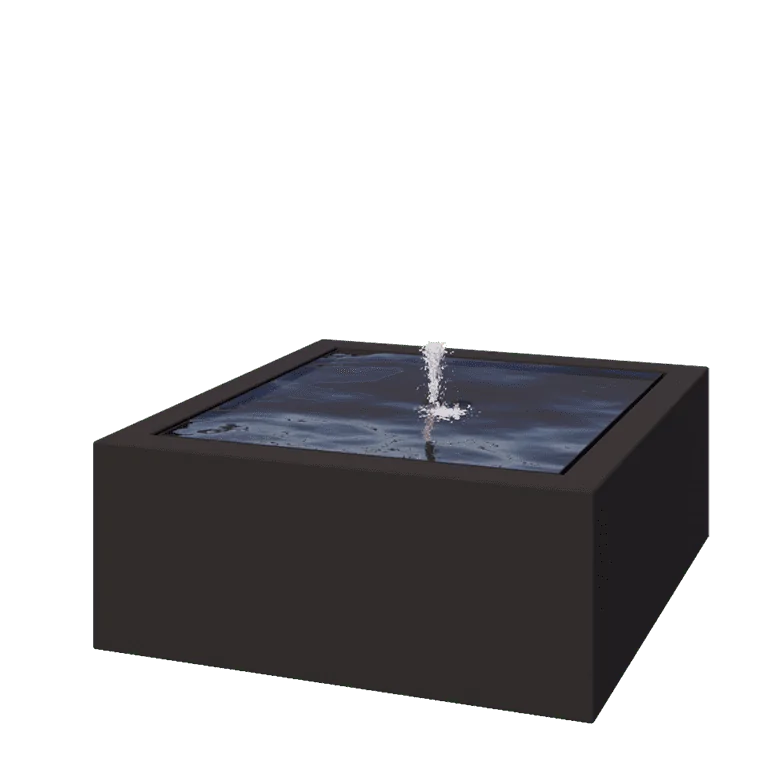 Alumiiniumist purskkaev - Lyra - 100 x 100 x 40 cm - RAL9005 matt (must) - LED-valgustusega
