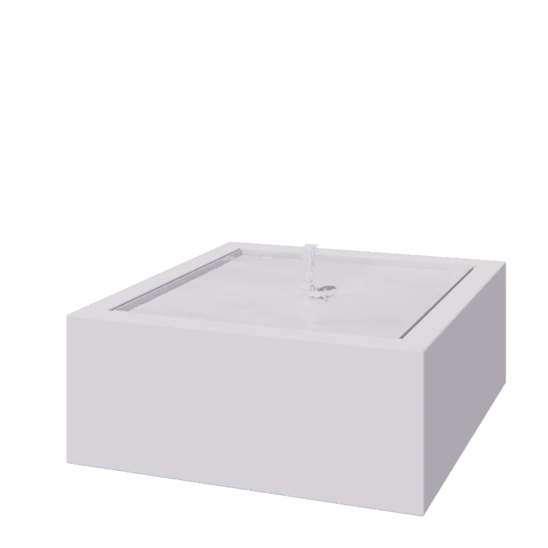 Alumiiniumist purskkaev - Lyra - 100 x 100 x 40 cm - RAL9010 matt (valge) - LED-valgustusega