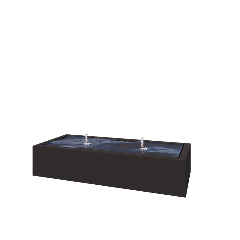 Alumiiniumist purskkaev - Lyra - 200 x 80 x 40 cm - RAL9005 matt (must) - LED-valgustusega