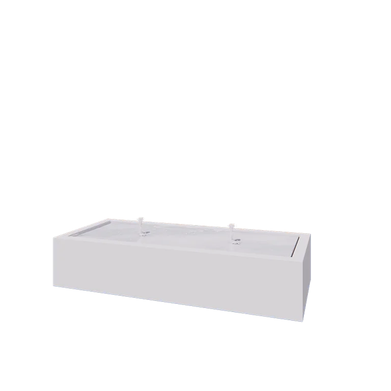 Alumiiniumist purskkaev - Lyra - 200 x 80 x 40 cm - RAL9010 matt (valge) - LED-valgustusega