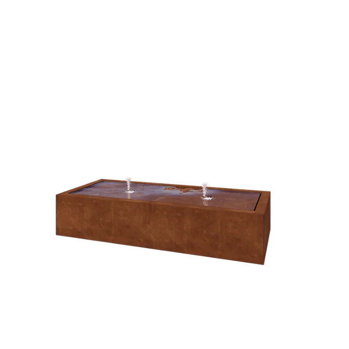 Corten terasest purskkaev - Lyra - 200 x 80 x 40 cm - LED-valgustusega